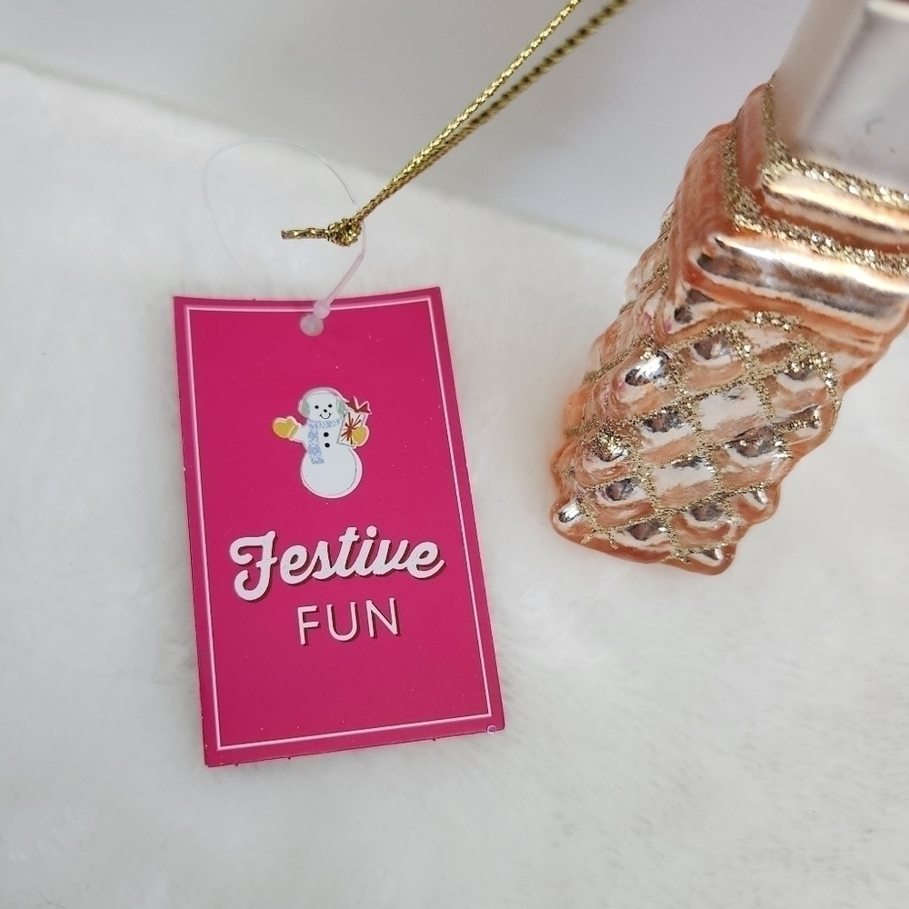 St Nicholas Square Festive Fun Glass Glitter Lipstick Christmas Holiday Ornament - Picture 11 of 12